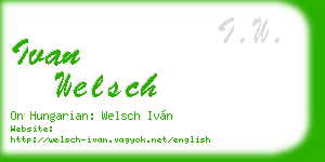 ivan welsch business card